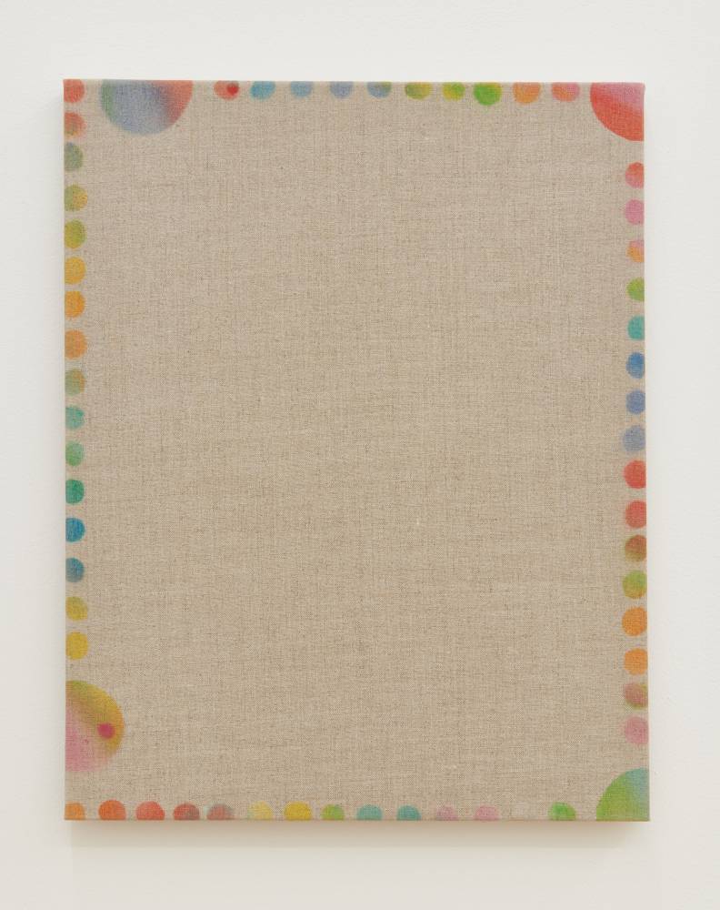 canvas with multi colored dots along edge