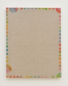 canvas with multi colored dots along edge